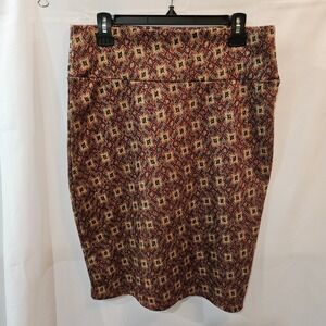 LuLaRoe "Cassie" skirt. knee-length, stretch Straight pencil Geometric Tapestry